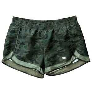 Crane Green Camo Lined Athletic Running Shorts Large